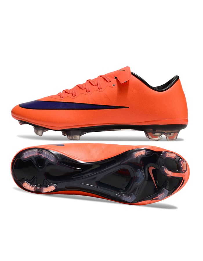 Chuteira Campo Nike Retrô Mercurial Vapor 10 FG Laranja e Azul