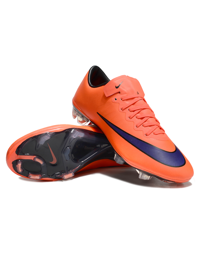 Chuteira Campo Nike Retrô Mercurial Vapor 10 FG Laranja e Azul