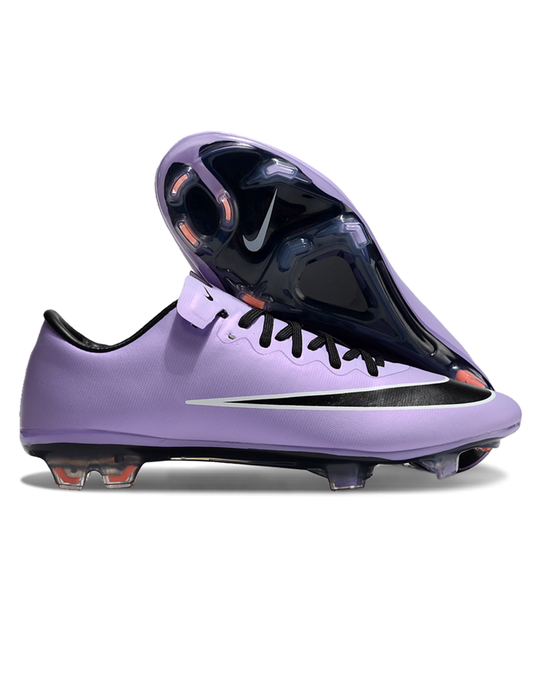 Chuteira Campo Nike Retrô Mercurial Vapor 10 FG Roxa e Preta