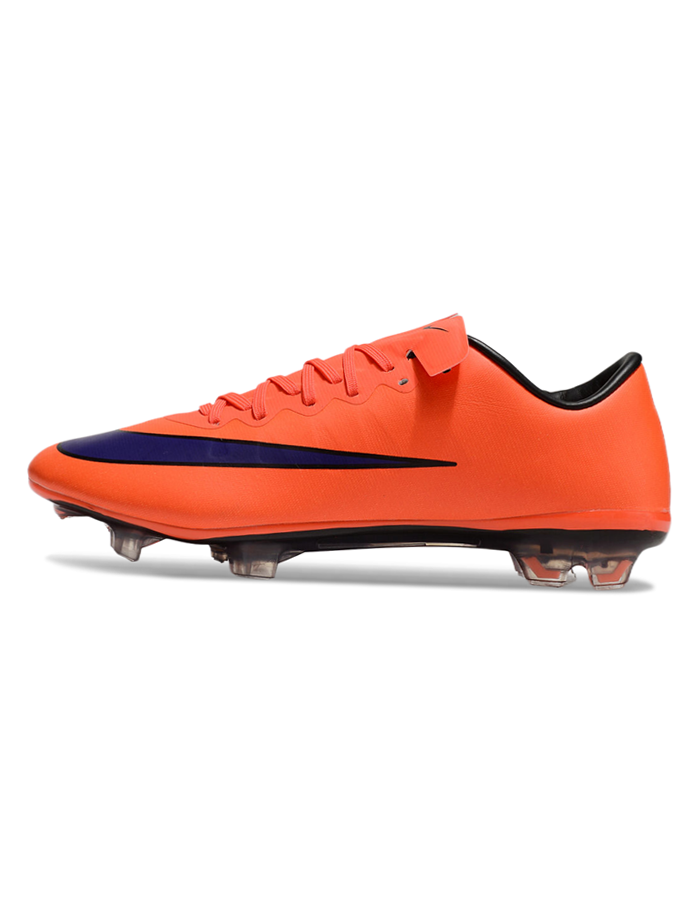 Chuteira Campo Nike Retrô Mercurial Vapor 10 FG Laranja e Azul
