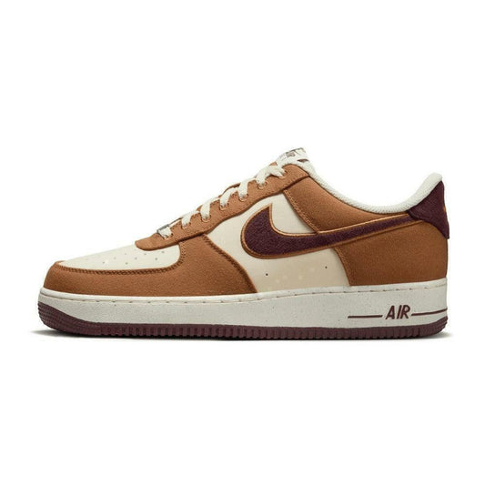 Nike Air Force 1 Low British Tan Burgundy Brush
