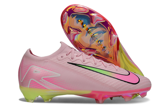 Chuteira Campo Nike Air Zoom Mercurial Vapor 16 Elite FG Rosa e Verde