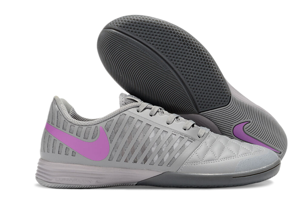 CHUTEIRA FUTSAL NIKE LUNAR GATO II cinza com rosa