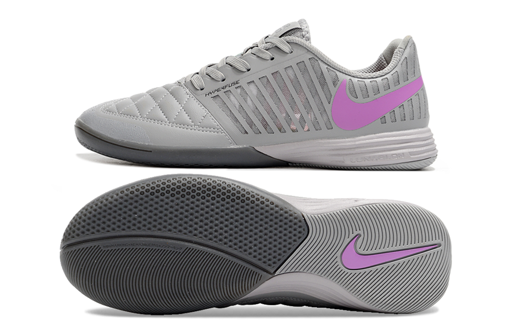 CHUTEIRA FUTSAL NIKE LUNAR GATO II cinza com rosa