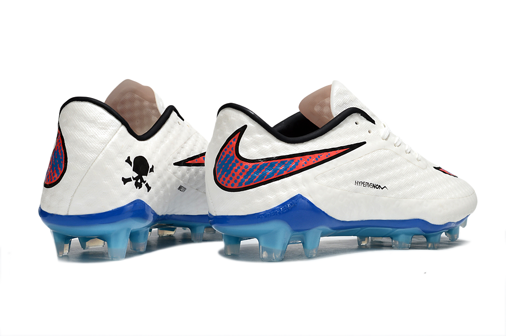 Chuteira Nike Hypervenom Elite FG Campo - Branca e Azul