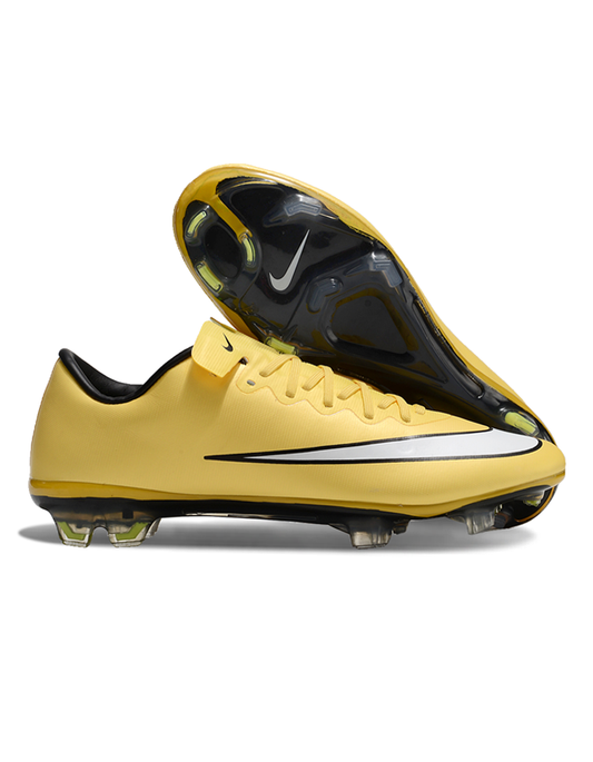 Chuteira Campo Nike Retrô Mercurial Vapor 10 FG Amarela e Branca