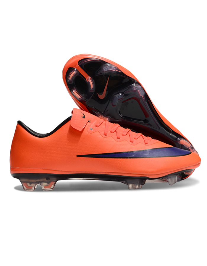 Chuteira Campo Nike Retrô Mercurial Vapor 10 FG Laranja e Azul